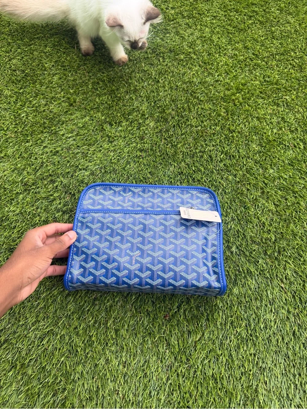 Blue Patterned Travel Pouch